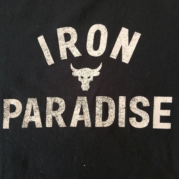 Under Armour HeatGear Loose Project Rock "Iron Paradise" T-Shirt Boys Size Large - Picture 4 of 4